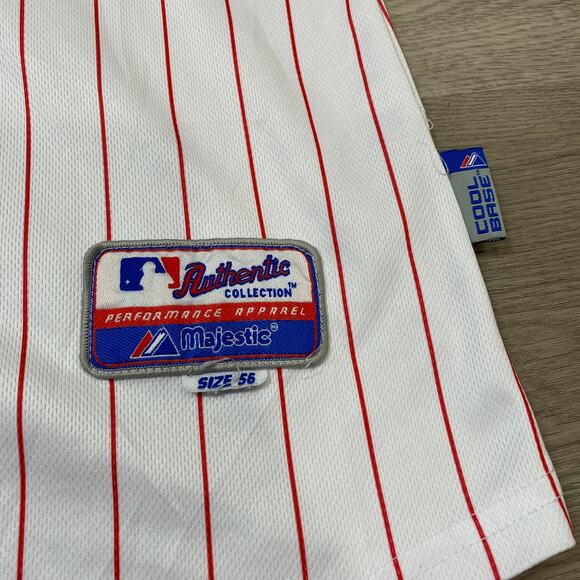 Authentic Majestic Coolbase Philadelphia Phillies #33 Pinstripe Jersey Cliff LEE - Picture 5 of 11
